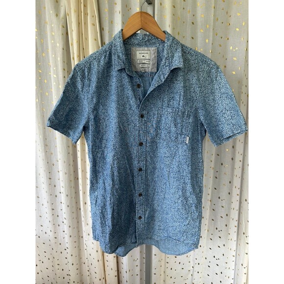 Quiksilver Men's Modern Fit 100% Cotton All Over Speckled Button Down Shirt S - Picture 2 of 8